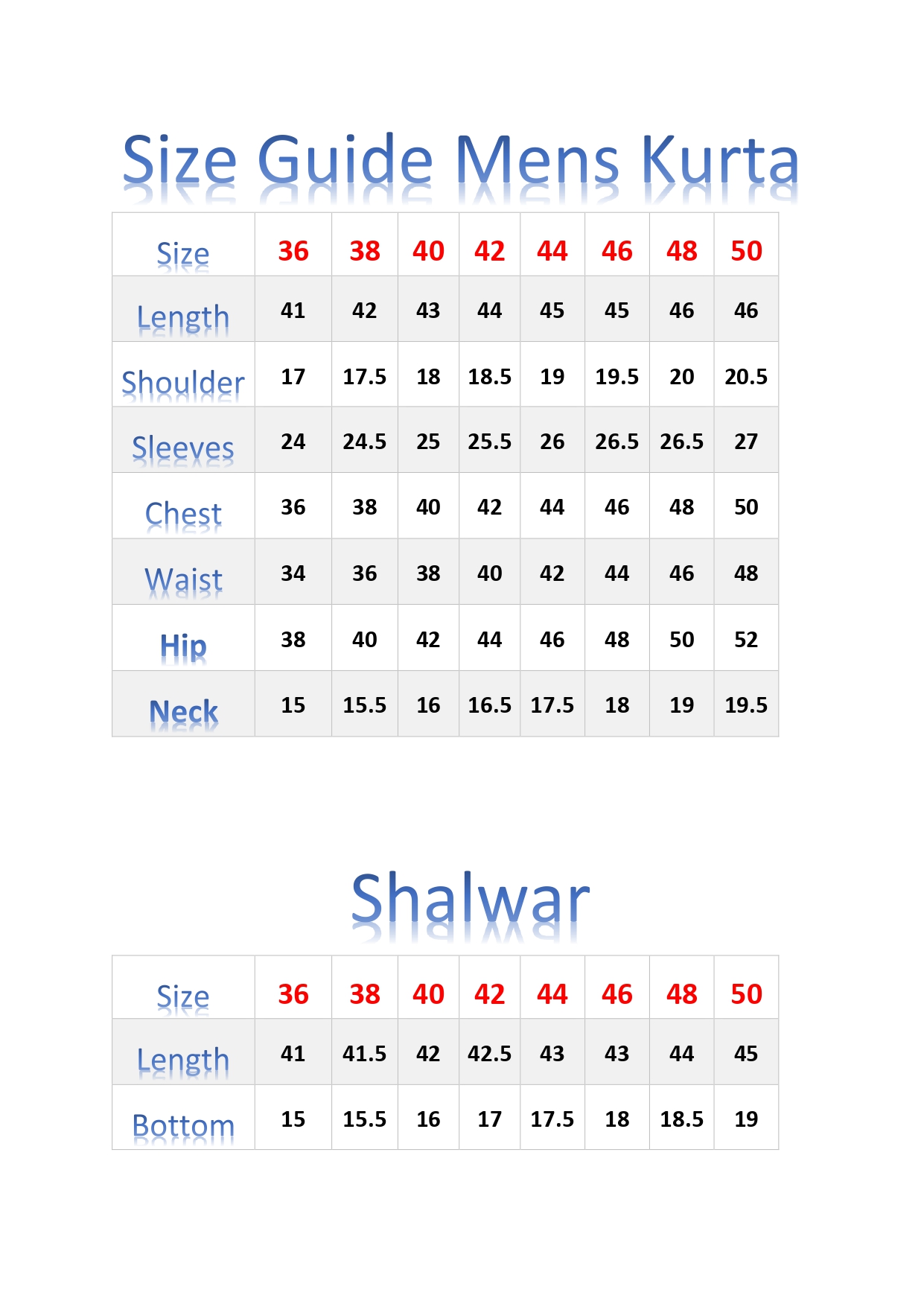 Size Chart